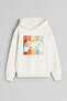 Gamer Game Printed Ecru Girls Boys Hooded Sweatshirt