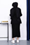 Black Knitwear Cardigan Double Dress Combination - 4