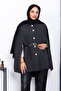Anthracite Belted Knitted Poncho - 3
