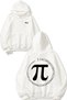 Mathematics Pi 1 Design Back Printed White Hooded Sweatshirt