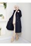 Women's Lined Trench Coat with Button Detail on the Back - 7