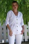 Organic Cotton White Hooded Buttoned Long Sleeve Pocketed Mesh Detailed Appliqued Woven Jacket 70 60 - 5