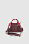Coris Mini Size Crossbody Handbag with Scarf Handle, Burgundy - 7