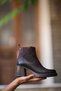 3103 Genuine Leather Rubber Detailed Thick Heeled Daily Comfortable Zippered Women's Boots Real Leather Nubuck Brown - 2