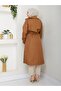 Women's Lined Trench Coat with Button Detail on the Back - 5
