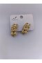 Gold, Crimped Steel Earrings - 3
