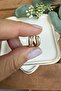Tiny Stone Detailed Hoop Steel Earrings