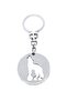 Wolf Keychain on a Silver Chunky Round Plate