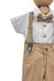 Blue Striped Shirt, Brown Pants, Bow Tie and Suspenders 4-Piece Baby Boy & Kids Set - 4