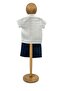 2-Piece Baby Boy & Kids Set with Teddy Bear White Shirt and Blue Shorts - 4
