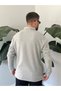 Men's Polo Neck Long Sleeve Zippered Lightweight Loose Knitwear Sweatshirt - 2