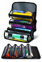 4-Compartment Pencil Bag 1 Piece Four-Section Pencil Holder Artistic Transparent Compartment Portable Fabric with Handle - 5