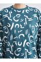 Crew Neck Patterned Women's Sweatshirt Tunic - 3