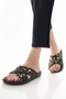 Women's Casual Slippers Black Stylish Guest House Outdoor Slippers - 2