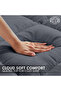 Premium Fitted-Style Mattress Topper 9cm/800GSM with deep pocket and all around elastic - Dark Grey - 6