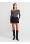 10808 Bardot Collar Ribbed Glitter Knit Sweater-Smoked - 4
