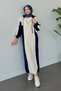 Samira Hooded Sports Knitwear Dress Navy Blue - 4