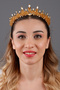 Clara Crystal Stone Bridal Crown Wedding Crown Henna Hair Accessory Wedding and Evening Dress Crown