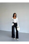 Women's White Long Sleeve Tie Back Fit Cut Crop Blouse Hzl25W-Fry122771 - 5