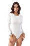 Women's Cotton Stretch Fabric Combed Cotton Long Sleeve 2-Piece Hooked Bodysuit L6K1K8T3Ka - 3
