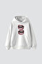 V2 Lip Teeths Printed Oversize Unisex White Hoodie