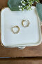 Steel Cutting Stone Design Earrings - 2