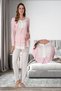 Women's Pink Polka Dot Special Design Maternity Pajama Set