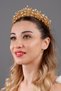 Julia Elegant Leaf Crystal Bridal Crown Wedding Engagement Henna Princess Evening Dress Hair Accessory - 2