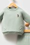 Baby Boy Round Neck Two Thread Fabric Long Sleeve Top and Bottom Set - 2