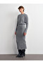 90260 Crew Neck Soft Textured Knitwear Dress-Smoked M. - 5