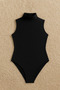 Women's Cotton Stretch Fabric Combed Cotton Sleeveless High Neck 2-Piece Hooked Bodysuit L6R1R8T4Rl - 2