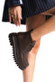 Skin High Sole Lace-Up Women's Short Bitter Brown Boots Bootie - 5