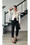 White long sleeve blouse with zipper detail - 4