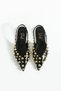 Aurora Women's Gold Detailed Pointed Toe Open Back Ballerinas - 6
