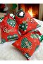 Christmas Themed Heart, Deer and Snowflake Fabric Gift Bag – Red Green 17X25 cm - 6