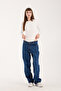 Women's Circular Neck Long Sleeve Snap Button/Zibin Body Suit - 4