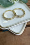 Steel Toggle Stone Hoop Earrings - 2