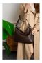 Women's Soft Leather Classic Model Hand and Shoulder Bag with Metal Accessories - 3