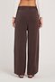 Women's Regular Fit Classic Cut Cotton Wide Leg Brown Trousers - 7