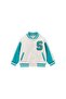 Hei Unisex Children's Cotton White Turquoise Letter S Applique Bomber Coat Jacket - 4