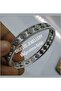 Yonca Brand Model Silver Zircon Stone Handcuff Bracelet (Clover Stone Handcuff Bracelet) - 3