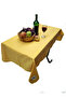 مفرش طاولة للتخييم من القطن المنسوج الصديق للبيئة باللون الأصفر السادة مقاس 150 سم - 2