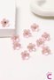 10-Piece Pink Floral Stone Snap Clip Knitted Hair Ornament - Teenage Girls' Decorative Hair Clip Earrings Metal - 4