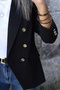 Black Gold Buttoned Premium Double Breasted Blazer - 5