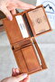 Genuine Leather Hidden Zipper Men's Wallet Card Holder