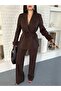 Belted Blazer Jacket and Trousers Suit - 2