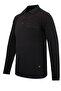 Men's Polo Neck Navy Blue Sweater with Pockets, Pique Pattern, Steel Knit, Classic Fit - 5214F - 2