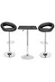 Nifo 3 Piece Adjustable Square Mdf Wood Bar Table Set With 2 Pu Leather Round Bar Chairs, Black
