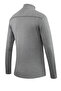 Men's Zippered Half-Fisherman Gray Sweater Knitwear Solid Color Classic Fit - 5242B - 7