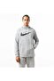 سترة رياضية رجالية بغطاء للرأس من Dri-Fit Swoosh باللون الرمادي